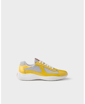Men's America's Cup Sneakers Patent Leather and Technical Fabric in Yellow