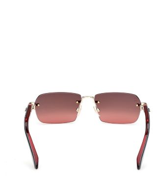 Rectangular Metal Sunglasses, 56mm