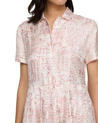 Pleated Silk Shirtdress