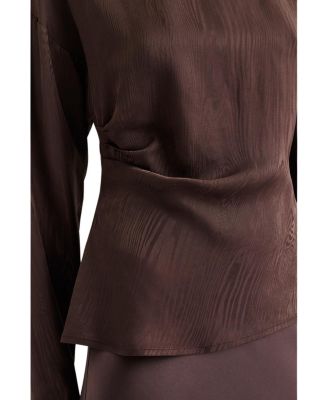 Rosalie Jacquard Weave Satin Blouse