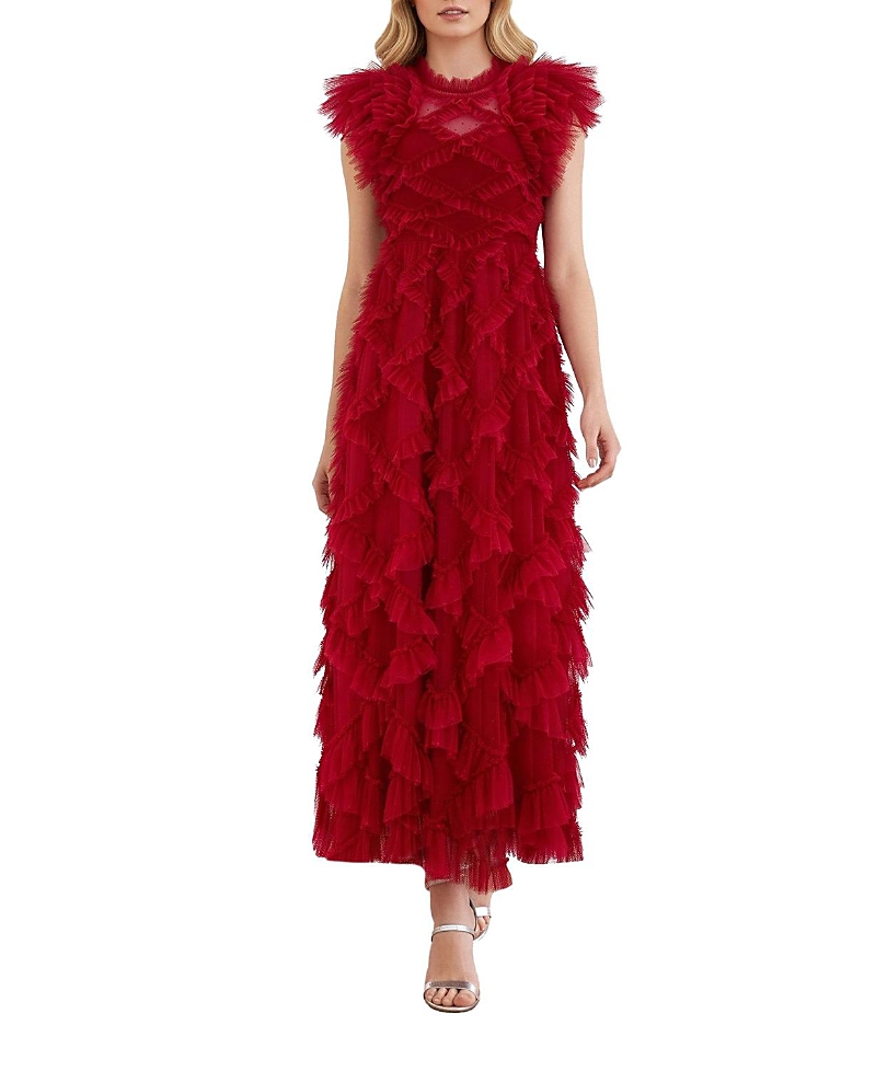 Needle & Thread Genevieve Ruffle Short Sleeve Maxi Gown