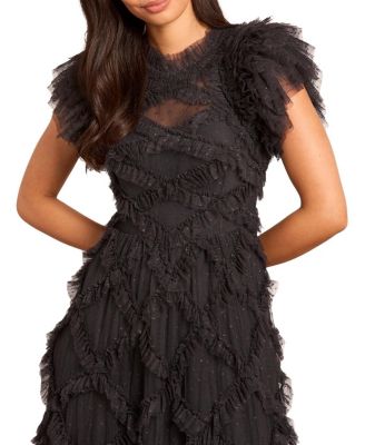 Genevieve Ruffle Short Sleeve Maxi Gown