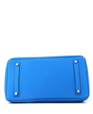 Birkin 35 Handbag Verso Togo with Palladium Hardware