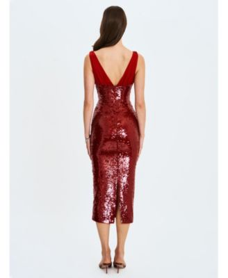  Shanelle Sequin Plunging Midi Dress