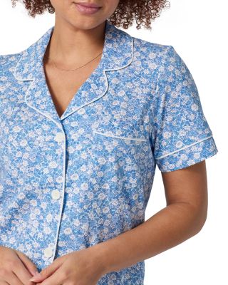 Something Blue Short Sleeve Classic Stretch Jersey Cropped Pajama Set