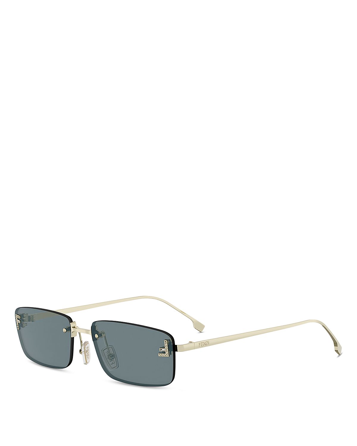 Fendi Fendi First Crystal Rectangular Sunglasses, 54mm
