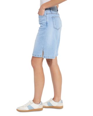 Lennon Everyday High Rise Bermuda Jean Shorts in Bleached Blue
