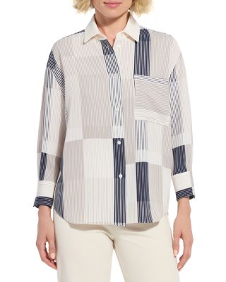 Jessica Three Quarter Sleeve Cropped Shirt