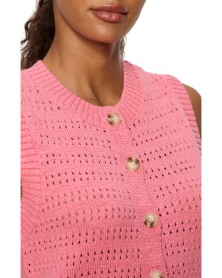 Sleeveless Openwork Cardigan