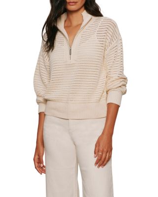 Quarter Zip Openwork Sweater
