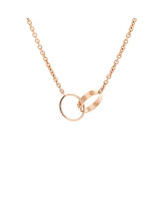  Love Interlocking Necklace 18K Rose Gold 17.25"