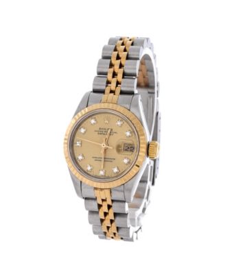  Oyster Perpetual Datejust Automatic Watch in Stainless Steel and Gold with Diamond Markers 26mm