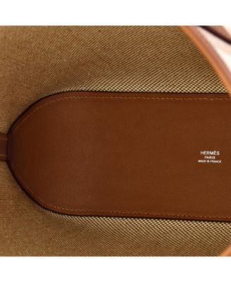 27 Cabas H en Biais Tote Canvas with Leather