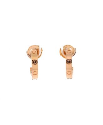  Small Love Hoop Earrings 18K Rose Gold