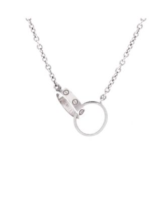  Love Interlocking Necklace 18K White Gold 17.25"