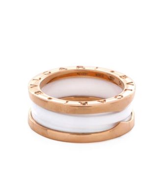  B.Zero1 Two Band Ring 18K Rose Gold and Ceramic