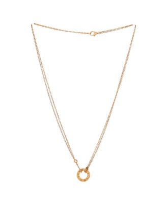  2 Diamonds Love Pendant Necklace 18K Rose Gold and Diamonds 16"