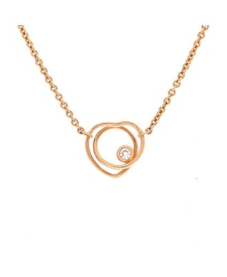 XS Vertige Coeur Pendant Necklace 18K Rose Gold with Diamond 15.50"