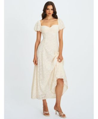  Pandora Bubble Sleeve Backless Maxi Dress