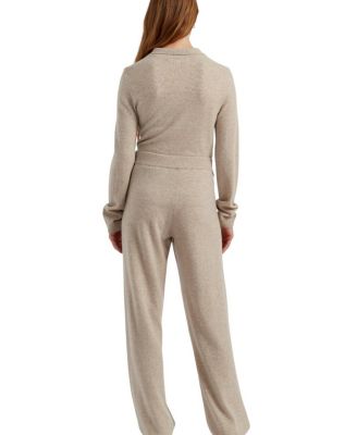  Women's Wool Cashmere Wide Leg Track Pants