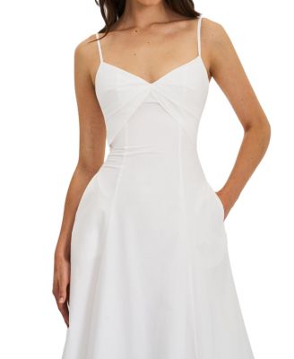  Corinne Poplin Flared Maxi Dress with Removable Bow