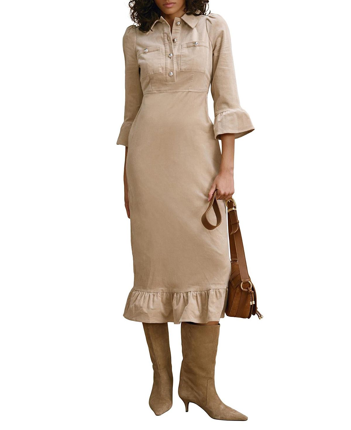 Mint Velvet Women's Corduroy Midi Dress