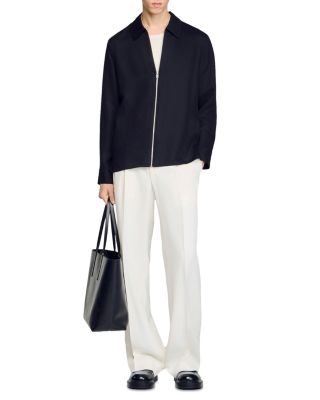 Wing Collar Zip Shirt