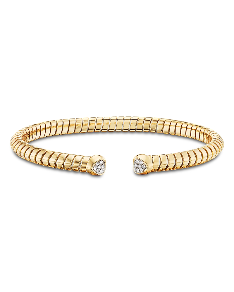 Marina B 18K Yellow Gold Trisolina Diamond Torque Bangle Bracelet