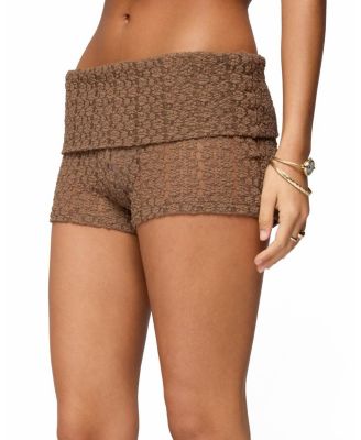 Rye Sheer Textured Fold Over Shorts