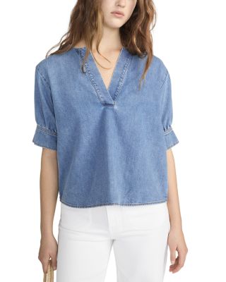 The V Neck Popover Top