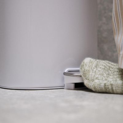 Easy Store 5L Pedal Trash Bin with Liner Storage - White