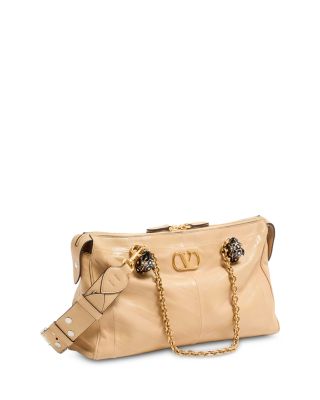 Panthea Nappa Leather Chevron VLogo Shoulder Bag