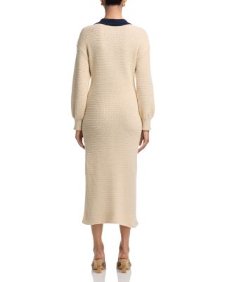 Mozart Contrast Texture Knit Maxi Dress
