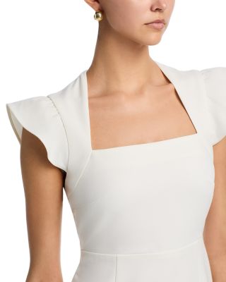 Whisper Square Neck Flutter Sleeve Mini Dress