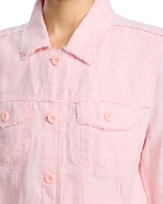 Two Palms Raw-Edge Linen Jacket