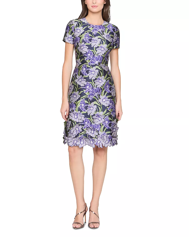 Theia Serenza Jacquard Dress