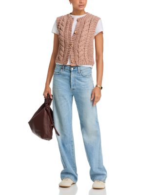 Sleeveless Cable Knit Sweater - Exclusive