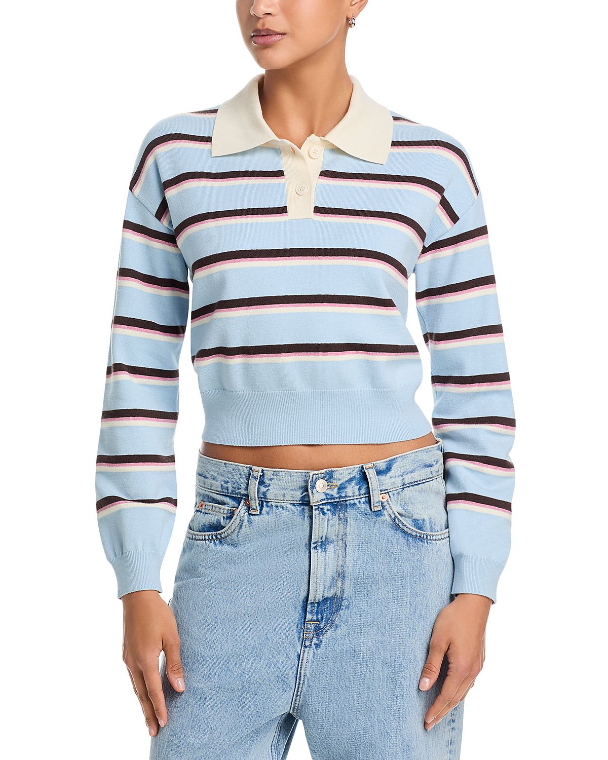 Aqua Rugby Striped Sweater