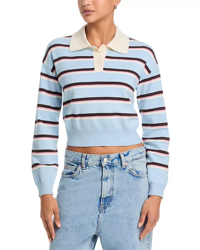 Aqua Rugby Striped Sweater