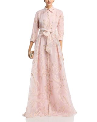 Metallic Organza Shirt Gown