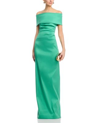 Off Shoulder Mikado Column Gown