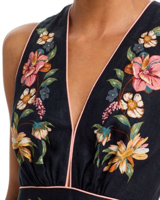 Maira Floral Print Linen Dress