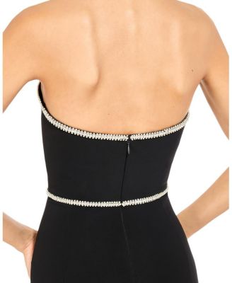  Odette Bow-Embellished Beaded Midi Dress