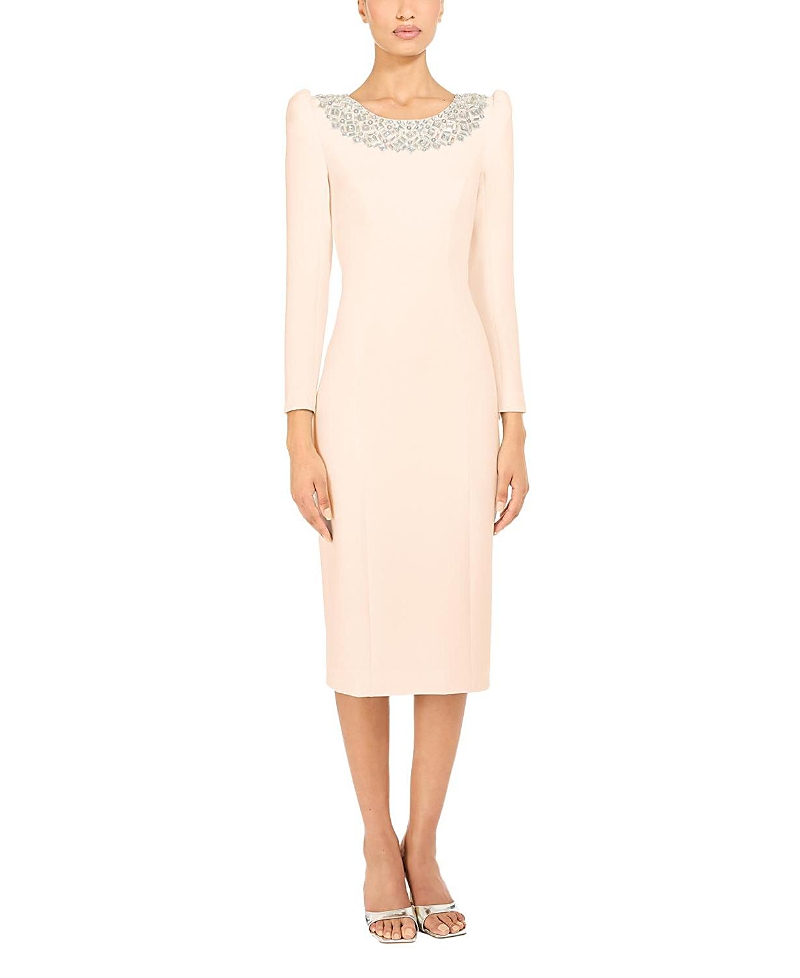 Jenny Packham Jacquetta Embellished Midi Dress In Pink