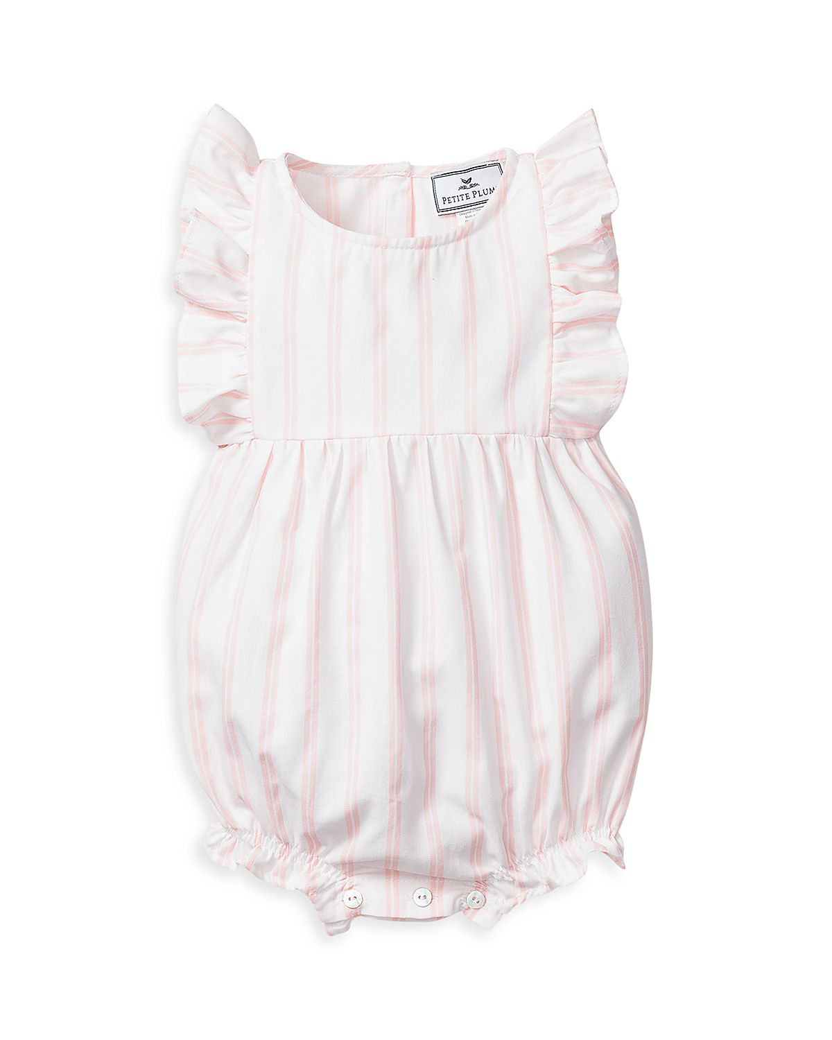 Petite Plume Girls' Striped Ruffled Romper - Baby