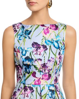 Sleeveless Boat Neck Midi Dress