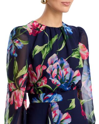 Long Sleeve Cascade Ruffle Dress