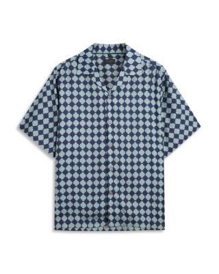 Ibicui Short Sleeve Regular Fit Tile Print Geo Shirt