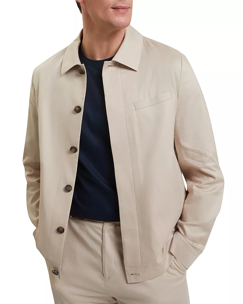 Ted Baker Rubinoj Cotton Tencel Smart Harrington Jacket