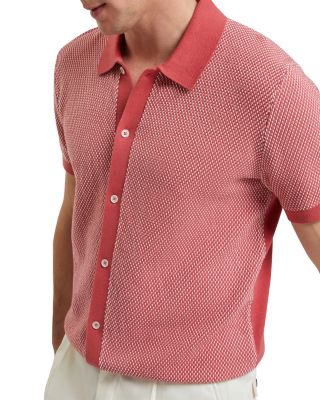 Noliva Short Sleeve Small Stitch Button Through Polo